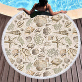 Lofaris Oceanic Summer Vibe Pattern Cute Round Beach Towel